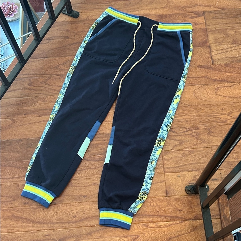 Daily Practice Anthropology Floral Trim Jogger Pants Size XS